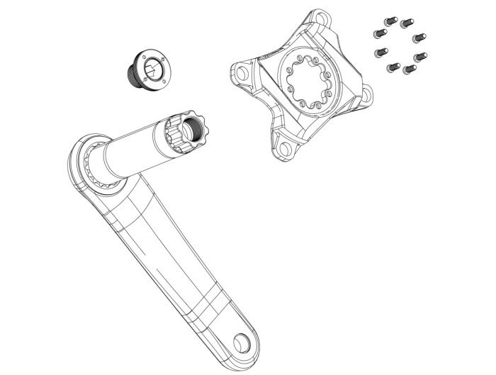 SRAM Capucha Protectora Biela Force Xplr E1 Negra 2Uds