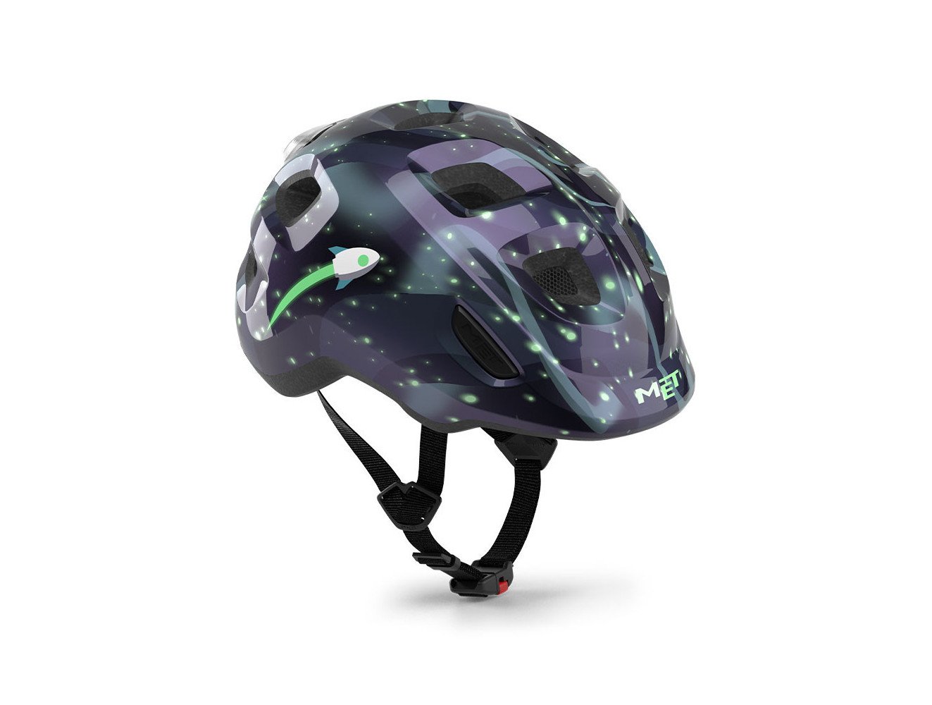 Casco MET Hooray espacio brillo en la oscuridad s